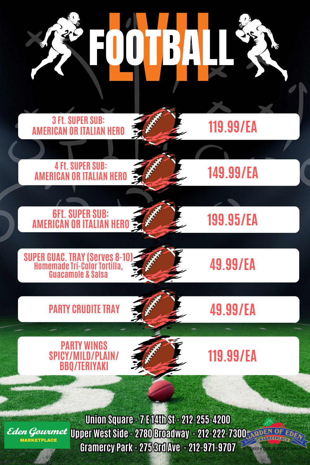 superbowl catering in nyc – eden gourmet top rated catering for the super bowl