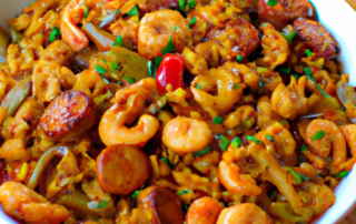 Cajun shrimp and sausage jambalaya