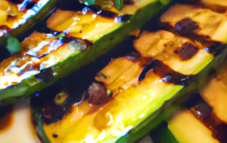 Grilled zucchini and squash with balsamic glaze
