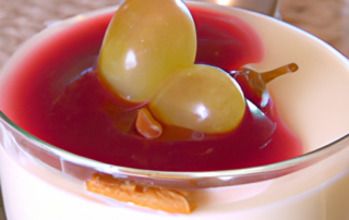 Grape and vanilla panna cotta: A creamy and indulgent dessert made with roasted grapes and vanilla-infused cream.