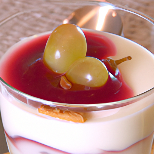 Grape and vanilla panna cotta: A creamy and indulgent dessert made with roasted grapes and vanilla-infused cream.