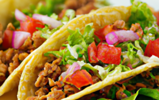 Ground Turkey Tacos: A healthier alternative to beef tacos, ground turkey is seasoned with taco seasoning and served in taco shells with your favorite toppings like shredded cheese, lettuce, and salsa.