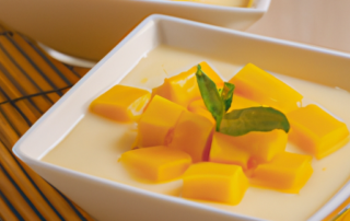 Mango Coconut Pudding: A creamy and delicious dessert that combines the sweetness of mangoes with the nuttiness of coconut. It can be served warm or chilled, and is perfect for a cozy night in.