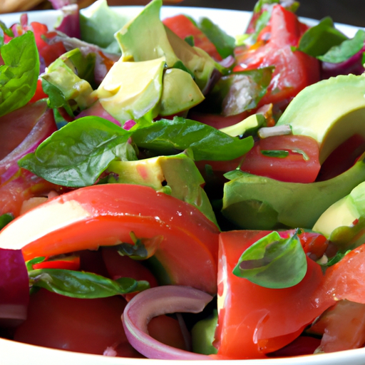 Avocado and Tomato Salad: Mix diced avocado, cherry tomatoes, red onion, and fresh basil for a refreshing and flavorful salad.