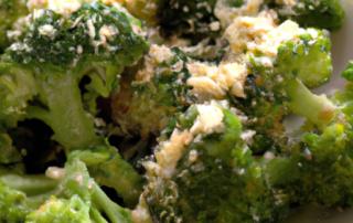 Garlic roasted broccoli with parmesan cheese