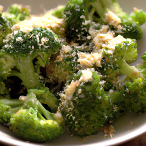 Garlic roasted broccoli with parmesan cheese