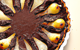 Chocolate and Pear Tart: A classic dessert that combines the sweetness of pears with the richness of chocolate in a flaky pastry crust.