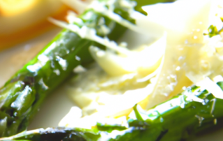 Grilled asparagus with Parmesan cheese and lemon zest