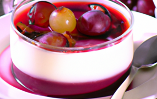 Grape and vanilla panna cotta: A creamy and indulgent dessert made with roasted grapes and vanilla-infused cream.